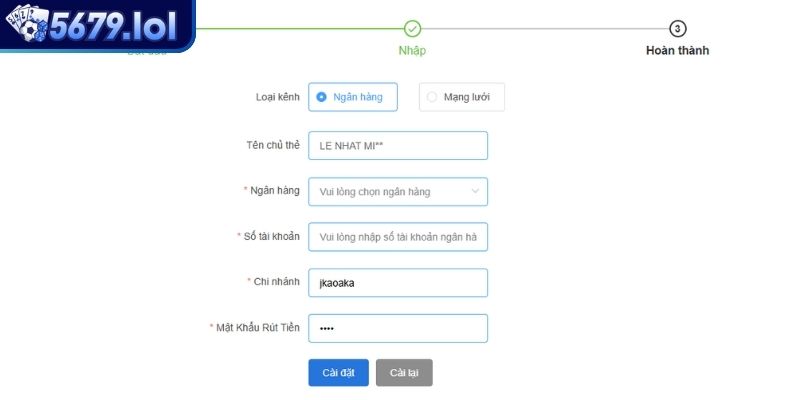 Điều kiện cần thiết khi người chơi rút tiền 5679
